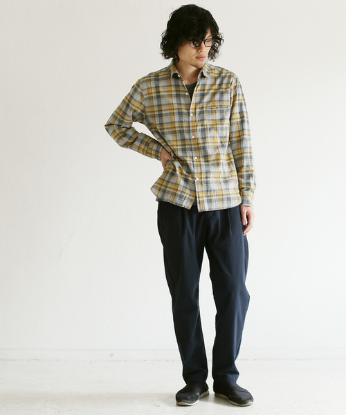 quadro(クオドロ)の「先染綿ローンチェックレギュラーシャツ(シャツ/ブラウス・メンズ・イエロー・SMALL/MEDIUM/LARGE)」の5枚目の写真