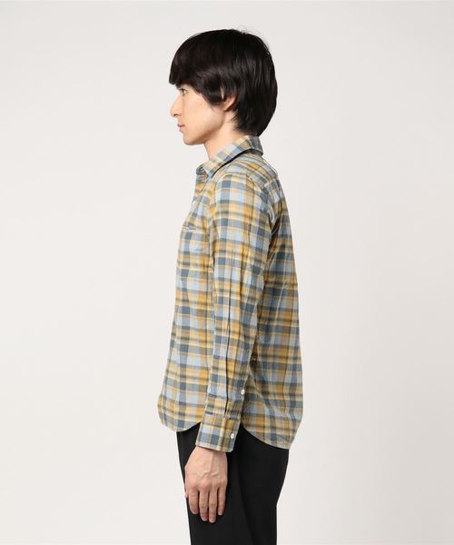 quadro(クオドロ)の「先染綿ローンチェックレギュラーシャツ(シャツ/ブラウス・メンズ・イエロー・SMALL/MEDIUM/LARGE)」の2枚目の写真