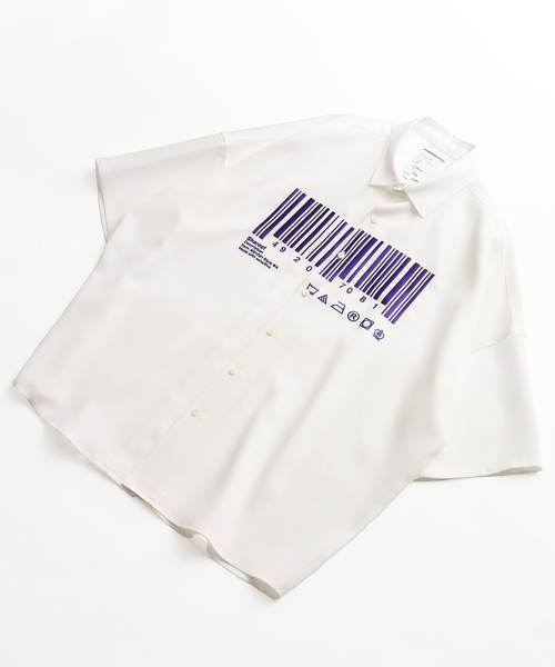 SHAREEF（シャリーフ）の「”BARCORD” EMB. S/S BIG SHIRTS（シャツ/ブラウス・メンズ・ホワイト/ブラック/ラベンダー・1/2/3）」の22枚目の写真