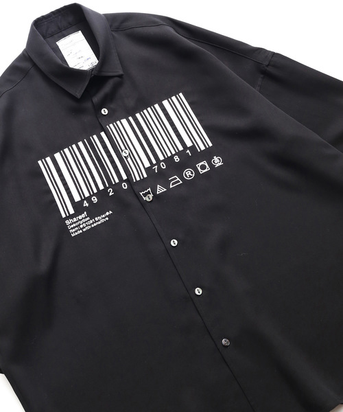 SHAREEF（シャリーフ）の「”BARCORD” EMB. S/S BIG SHIRTS（シャツ/ブラウス・メンズ・ホワイト/ブラック/ラベンダー・1/2/3）」の7枚目の写真