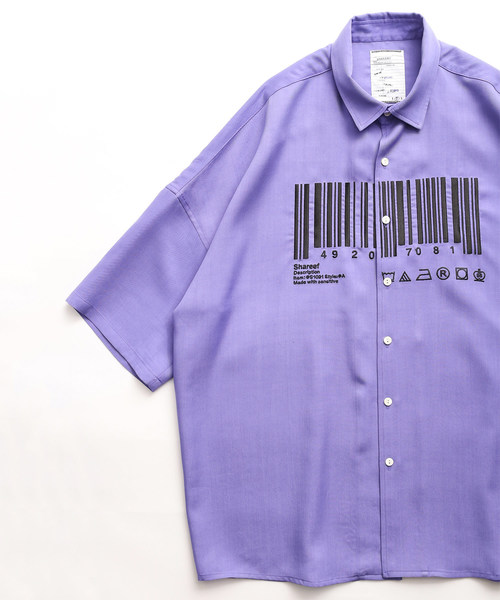 SHAREEF（シャリーフ）の「”BARCORD” EMB. S/S BIG SHIRTS（シャツ/ブラウス・メンズ・ホワイト/ブラック/ラベンダー・1/2/3）」の13枚目の写真