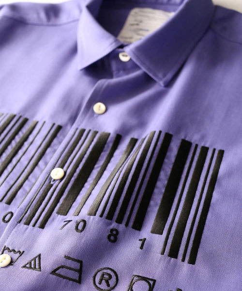 SHAREEF（シャリーフ）の「”BARCORD” EMB. S/S BIG SHIRTS（シャツ/ブラウス・メンズ・ホワイト/ブラック/ラベンダー・1/2/3）」の15枚目の写真