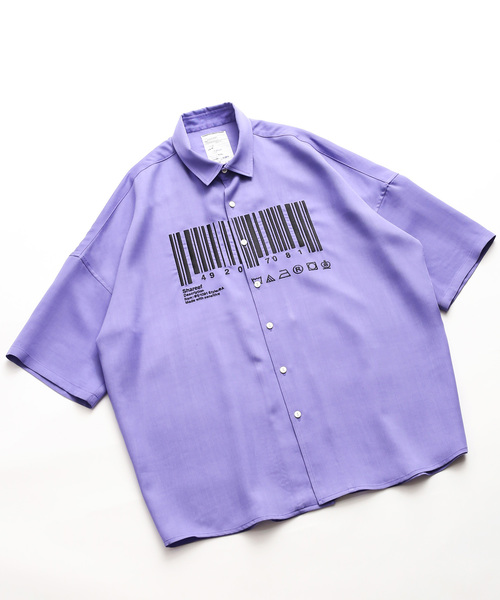 SHAREEF（シャリーフ）の「”BARCORD” EMB. S/S BIG SHIRTS（シャツ/ブラウス・メンズ・ホワイト/ブラック/ラベンダー・1/2/3）」の21枚目の写真