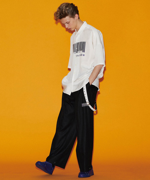 SHAREEF（シャリーフ）の「”BARCORD” EMB. S/S BIG SHIRTS（シャツ/ブラウス・メンズ・ホワイト/ブラック/ラベンダー・1/2/3）」の18枚目の写真