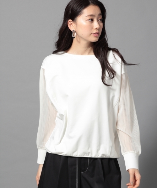 LEPSIM(レプシィム)の「★店舗限定アイテム★ソデキリカエドルマンプルオーバー 777657(Tシャツ/カットソー・レディース・ブラック/オフホワイト/ピンク・FREE)」の2枚目の写真