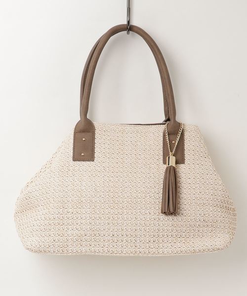 VitaFelice（ヴィータフェリーチェ）の「スクエアカゴバッグ/トートバッグ（かごバッグ・レディース・ブラック/ブラウン/アイボリー/ナチュラル・FREE）」の14枚目の写真