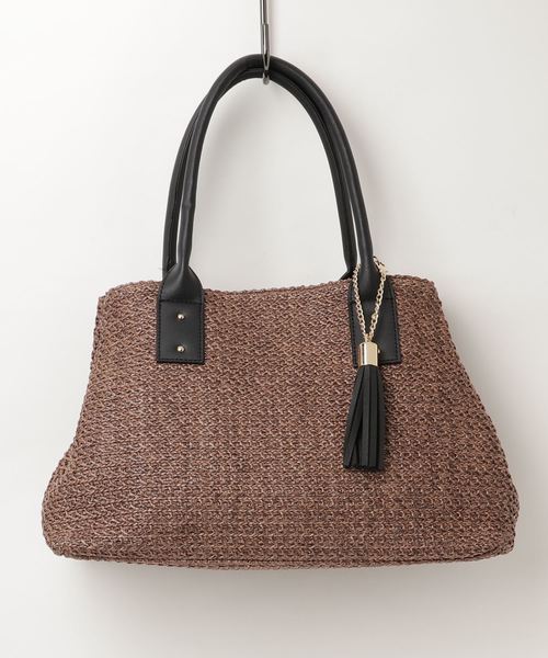 VitaFelice（ヴィータフェリーチェ）の「スクエアカゴバッグ/トートバッグ（かごバッグ・レディース・ブラック/ブラウン/アイボリー/ナチュラル・FREE）」の12枚目の写真