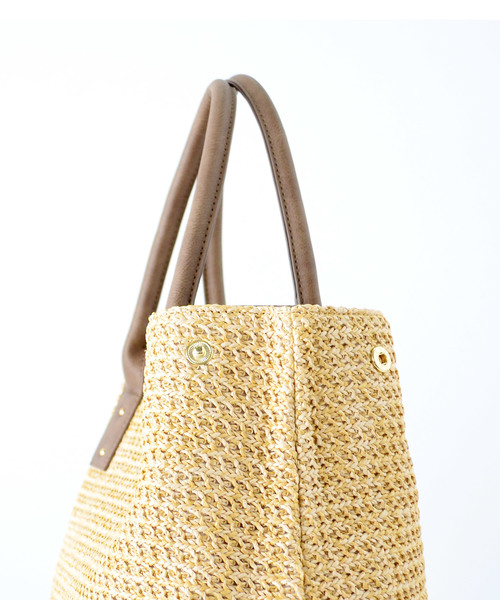 VitaFelice（ヴィータフェリーチェ）の「スクエアカゴバッグ/トートバッグ（かごバッグ・レディース・ブラック/ブラウン/アイボリー/ナチュラル・FREE）」の10枚目の写真