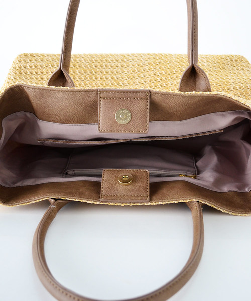 VitaFelice（ヴィータフェリーチェ）の「スクエアカゴバッグ/トートバッグ（かごバッグ・レディース・ブラック/ブラウン/アイボリー/ナチュラル・FREE）」の9枚目の写真