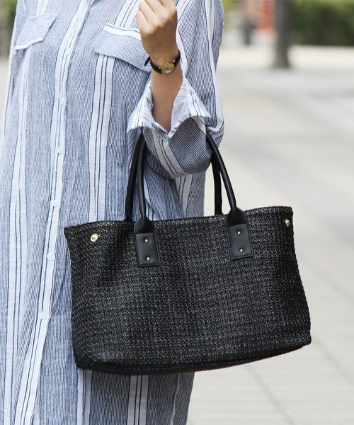 VitaFelice（ヴィータフェリーチェ）の「スクエアカゴバッグ/トートバッグ（かごバッグ・レディース・ブラック/ブラウン/アイボリー/ナチュラル・FREE）」の22枚目の写真