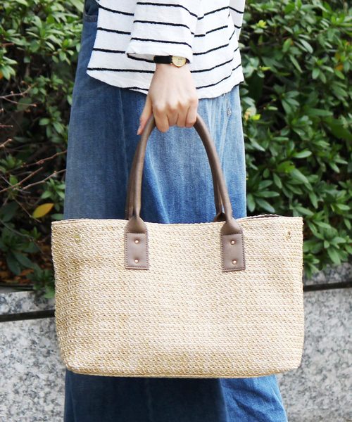 VitaFelice（ヴィータフェリーチェ）の「スクエアカゴバッグ/トートバッグ（かごバッグ・レディース・ブラック/ブラウン/アイボリー/ナチュラル・FREE）」の16枚目の写真