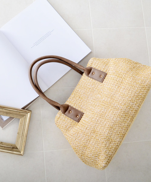 VitaFelice（ヴィータフェリーチェ）の「スクエアカゴバッグ/トートバッグ（かごバッグ・レディース・ブラック/ブラウン/アイボリー/ナチュラル・FREE）」の15枚目の写真