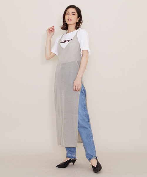 TAN（タン）の「【TAN】ラスタードレス　LUSTER DRESS 18SS-36（チュニック・レディース・カーキ/ネイビー/シルバー・FREE）」の3枚目の写真