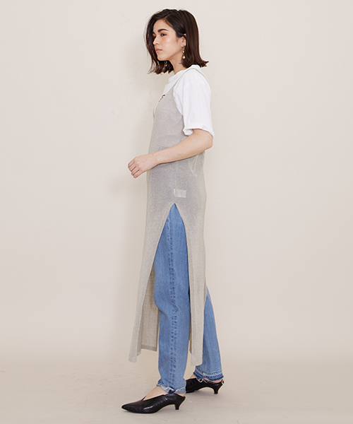 TAN（タン）の「【TAN】ラスタードレス　LUSTER DRESS 18SS-36（チュニック・レディース・カーキ/ネイビー/シルバー・FREE）」の7枚目の写真