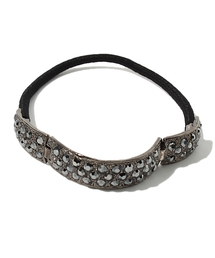 ラインストーンナローカバーヘアゴム