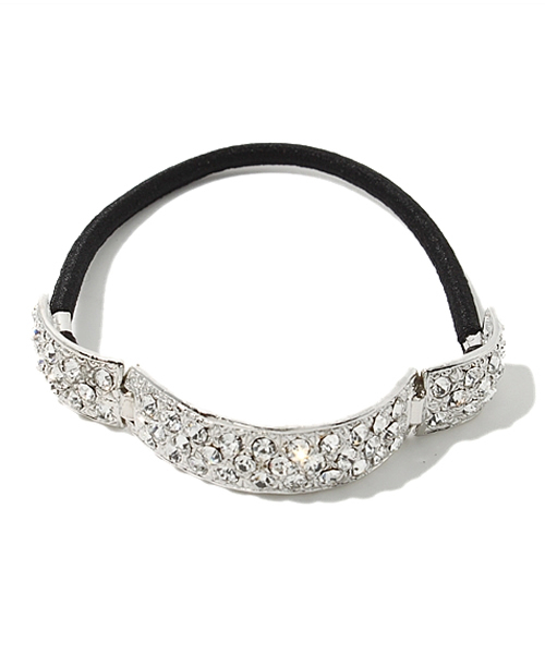 AZUL by moussy（アズールバイマウジー）の「ラインストーンナローカバーヘアゴム（ヘアゴム・レディース・ライトブラック/ゴールド/シルバー・FREE）」の2枚目の写真