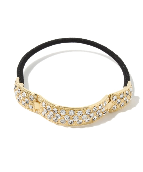 AZUL by moussy（アズールバイマウジー）の「ラインストーンナローカバーヘアゴム（ヘアゴム・レディース・ライトブラック/ゴールド/シルバー・FREE）」の3枚目の写真