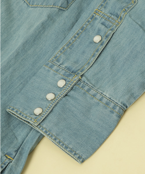 Lee（リー）の「[Lee(リー）] デニムマキシワンピース（ワンピース・レディース・ネイビー/ライトブルー・SMALL/MEDIUM）」の9枚目の写真