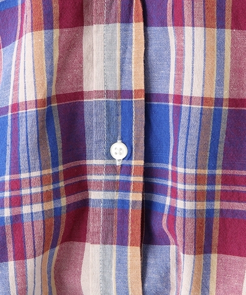 niko and...(ニコアンド)の「コットンリネンマドラスチェックシャツ(シャツ/ブラウス・レディース・パープル/ブルー/グリーン/オレンジ・LARGE/MEDIUM)」の21枚目の写真