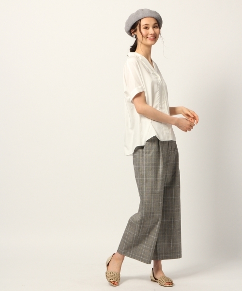 GLOBAL WORK(グローバルワーク)の「オープンカラーシャツ半袖/784194(シャツ/ブラウス・レディース・ホワイト/ブラック/カーキ・LARGE/MEDIUM)」の5枚目の写真