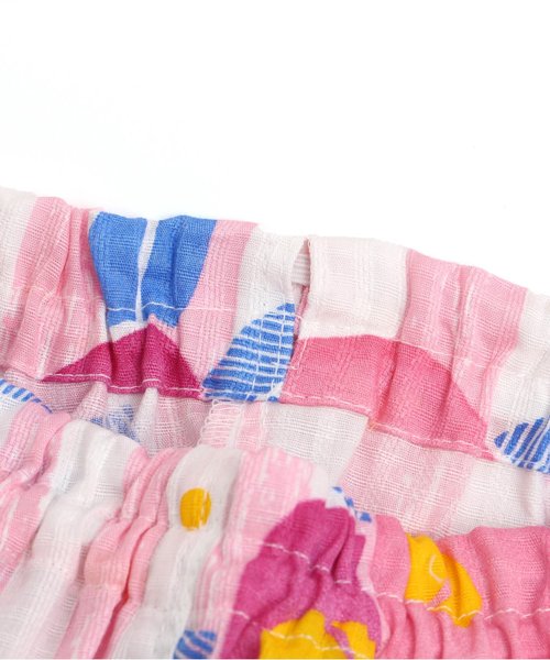apres les cours（アプレレクール）の「つばき柄甚平セット（浴衣・キッズ・ピンク/レッド・80/90/100/110/120/130）」の4枚目の写真