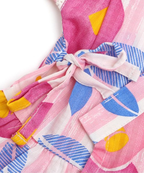 apres les cours（アプレレクール）の「つばき柄甚平セット（浴衣・キッズ・ピンク/レッド・80/90/100/110/120/130）」の9枚目の写真