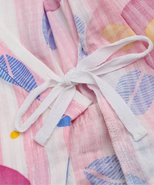 apres les cours（アプレレクール）の「つばき柄甚平セット（浴衣・キッズ・ピンク/レッド・80/90/100/110/120/130）」の10枚目の写真