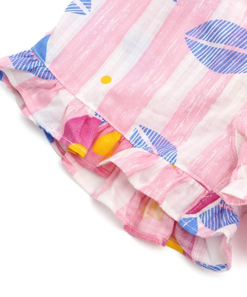 apres les cours（アプレレクール）の「つばき柄甚平セット（浴衣・キッズ・ピンク/レッド・80/90/100/110/120/130）」の13枚目の写真