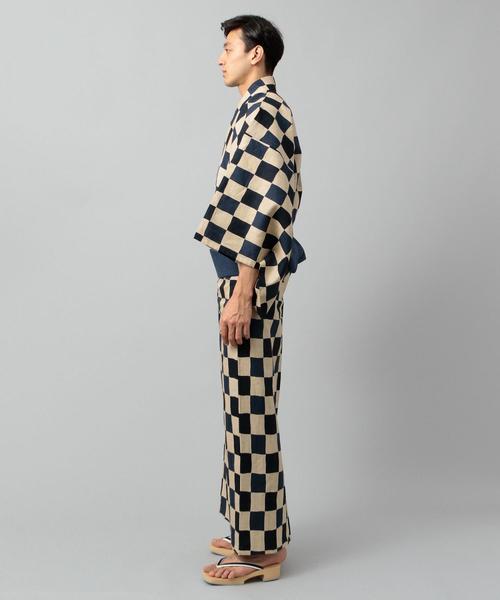 UNITED ARROWS（ユナイテッドアローズ）の「＜十代目山口源兵衛＞ 市松（浴衣・メンズ・ターコイズブルー・LARGE/MEDIUM）」の3枚目の写真