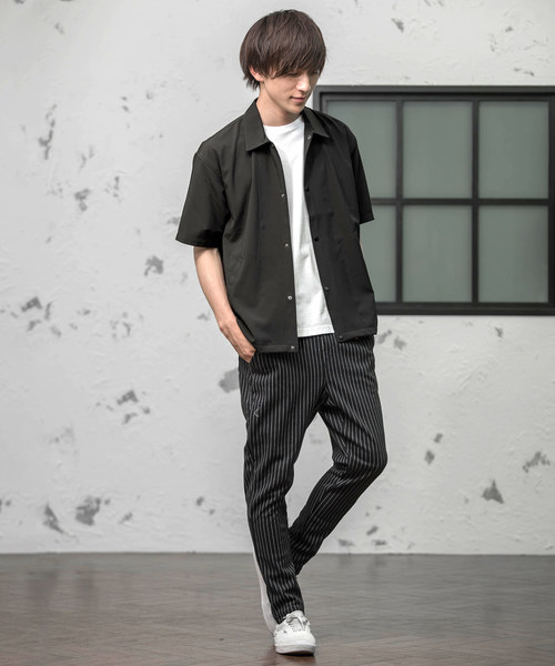 MinoriTY（マイノリティ）の「ショートスリーブコーチジャケット コーチシャツ（シャツ/ブラウス・メンズ・ブラック/ネイビー/グリーン/ワイン/ベージュ/グレー・M/L）」の7枚目の写真