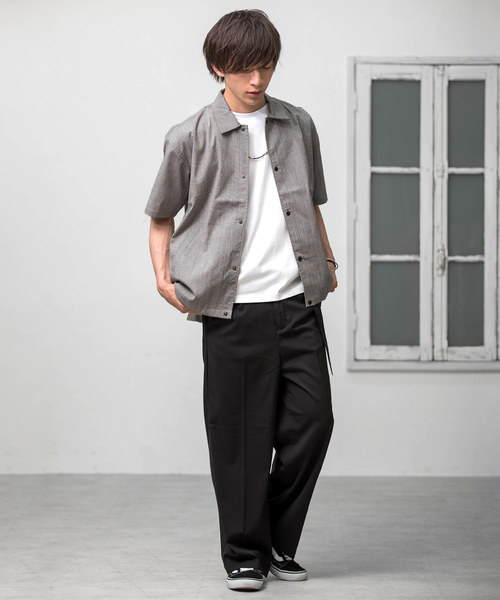 MinoriTY（マイノリティ）の「ショートスリーブコーチジャケット コーチシャツ（シャツ/ブラウス・メンズ・ブラック/ネイビー/グリーン/ワイン/ベージュ/グレー・M/L）」の8枚目の写真