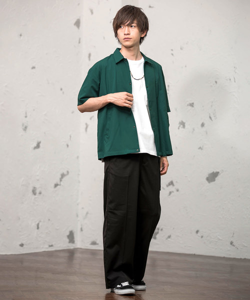 MinoriTY（マイノリティ）の「ショートスリーブコーチジャケット コーチシャツ（シャツ/ブラウス・メンズ・ブラック/ネイビー/グリーン/ワイン/ベージュ/グレー・M/L）」の10枚目の写真