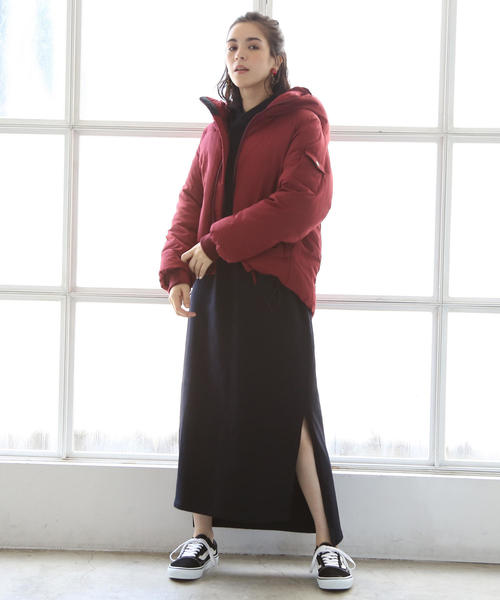 coen（コーエン）の「フーデッドショートダウン（アウター/ダウンジャケット/ダウンコート/ブルゾン）（ダウンジャケット/コート・レディース・ネイビー/ブラック/ワイン・LARGE/MEDIUM）」の14枚目の写真