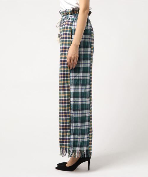 PAGEBOY（ページボーイ）の「パッチワークネルチェックパンツ（その他パンツ・レディース・ブラウン/グリーン・FREE）」の3枚目の写真