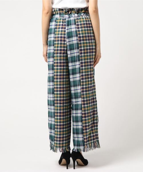 PAGEBOY（ページボーイ）の「パッチワークネルチェックパンツ（その他パンツ・レディース・ブラウン/グリーン・FREE）」の4枚目の写真