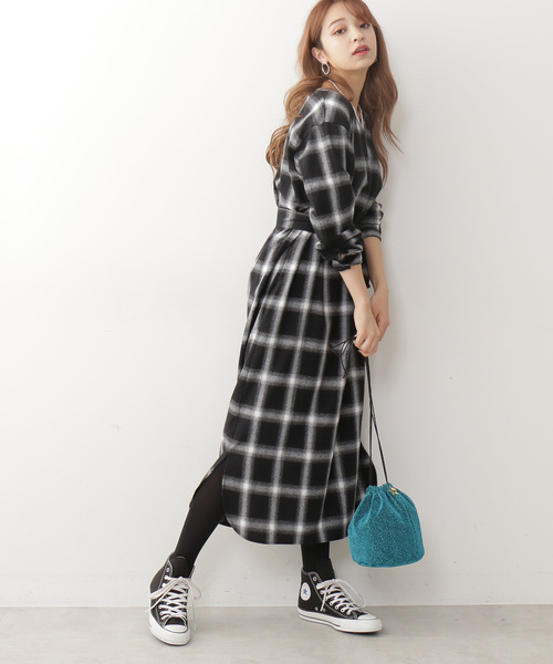 N.（N. Natural Beauty Basic）（エヌエヌナチュラルビューティーベーシック）の「◆オンブレーチェックワンピース（ワンピース・レディース・ブラック系その他/ベージュ系その他・MEDIUM）」の13枚目の写真