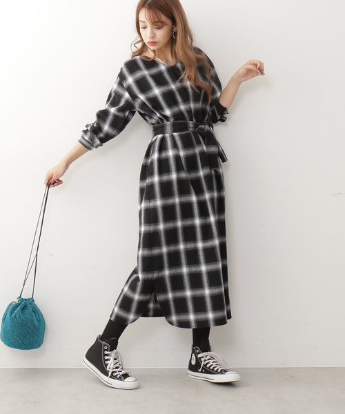 N.（N. Natural Beauty Basic）（エヌエヌナチュラルビューティーベーシック）の「◆オンブレーチェックワンピース（ワンピース・レディース・ブラック系その他/ベージュ系その他・MEDIUM）」の10枚目の写真