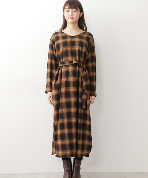 N.（N. Natural Beauty Basic）（エヌエヌナチュラルビューティーベーシック）の「◆オンブレーチェックワンピース（ワンピース・レディース・ブラック系その他/ベージュ系その他・MEDIUM）」の7枚目の写真