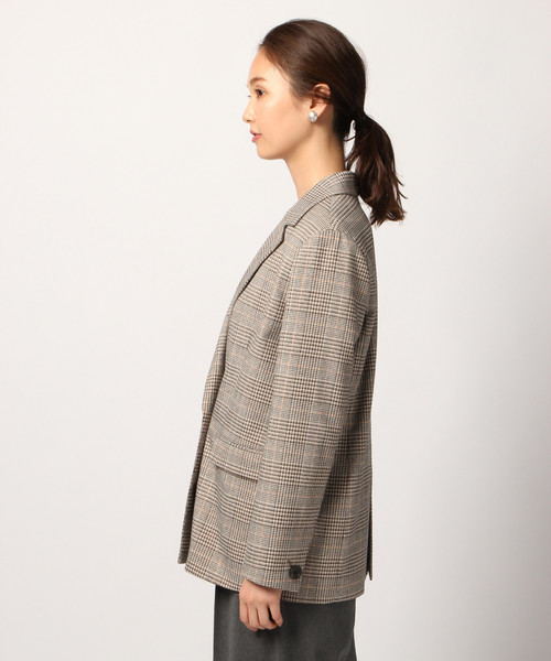 GLOBAL WORK（グローバルワーク）の「グレンチェックダブルジャケット/803402（テーラードジャケット・レディース・ブラウン・MEDIUM/LARGE）」の4枚目の写真