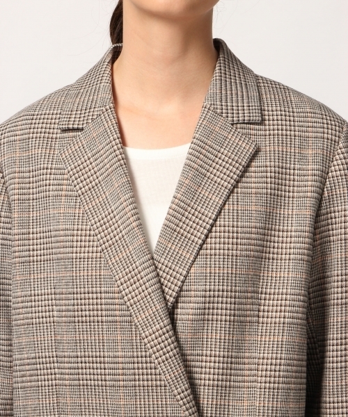 GLOBAL WORK（グローバルワーク）の「グレンチェックダブルジャケット/803402（テーラードジャケット・レディース・ブラウン・MEDIUM/LARGE）」の6枚目の写真