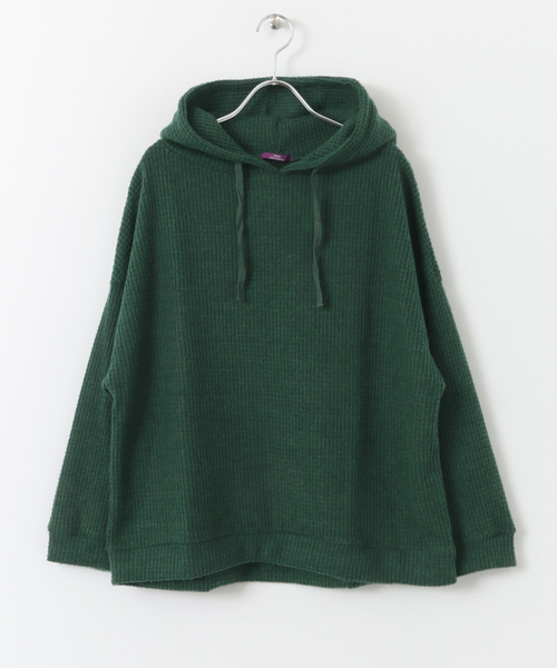 ITEMS URBANRESEARCH（アイテムズ アーバンリサーチ）の「ワッフルパーカー（パーカー・レディース・ネイビー/グレー/グリーン/ボルドー・FREE）」の3枚目の写真