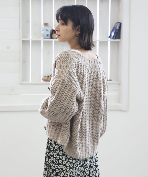 classicalelf(クラシカルエルフ)の「ガーター編みショート丈カーディガン(カーディガン/ボレロ・レディース・ブラック/ベージュ/アイボリー/ラベンダー/チャコールグレー/モカ/ライトベージュ・LARGE/MEDIUM/X-LARGE)」の13枚目の写真