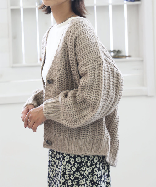 classicalelf(クラシカルエルフ)の「ガーター編みショート丈カーディガン(カーディガン/ボレロ・レディース・ブラック/ベージュ/アイボリー/ラベンダー/チャコールグレー/モカ/ライトベージュ・LARGE/MEDIUM/X-LARGE)」の14枚目の写真