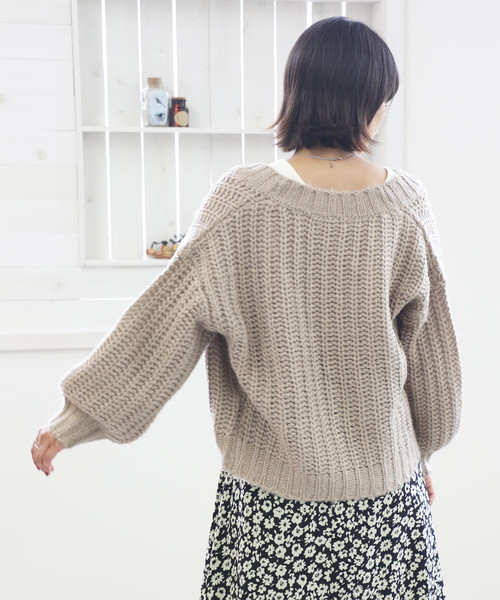 classicalelf(クラシカルエルフ)の「ガーター編みショート丈カーディガン(カーディガン/ボレロ・レディース・ブラック/ベージュ/アイボリー/ラベンダー/チャコールグレー/モカ/ライトベージュ・LARGE/MEDIUM/X-LARGE)」の15枚目の写真