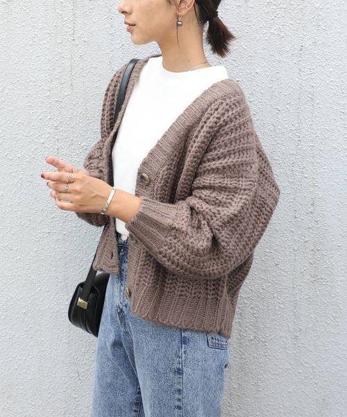 classicalelf(クラシカルエルフ)の「ガーター編みショート丈カーディガン(カーディガン/ボレロ・レディース・ブラック/ベージュ/アイボリー/ラベンダー/チャコールグレー/モカ/ライトベージュ・LARGE/MEDIUM/X-LARGE)」の18枚目の写真