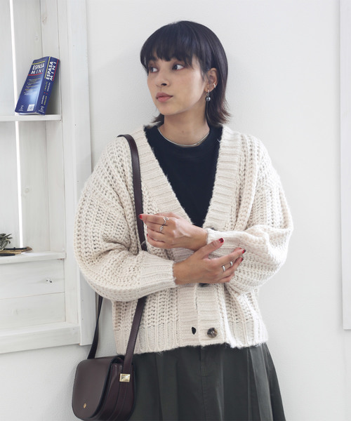 classicalelf(クラシカルエルフ)の「ガーター編みショート丈カーディガン(カーディガン/ボレロ・レディース・ブラック/ベージュ/アイボリー/ラベンダー/チャコールグレー/モカ/ライトベージュ・LARGE/MEDIUM/X-LARGE)」の19枚目の写真