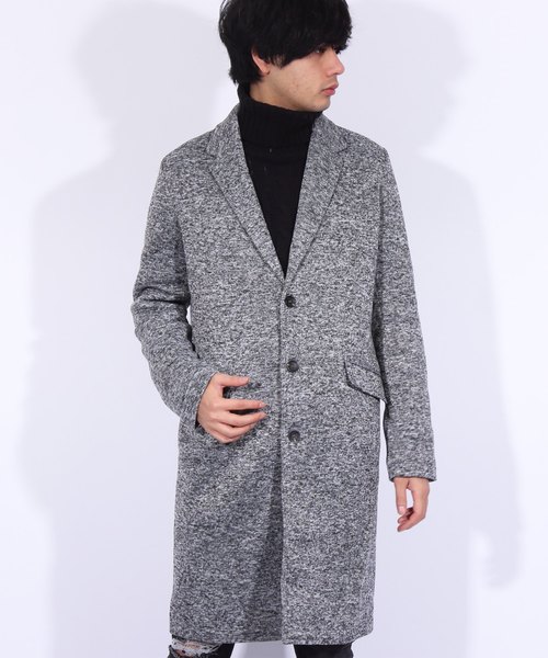 8(eight)(エイト)の「チェスターコート ニット フリース(チェスターコート・メンズ・チェック/ブラック/グレー・LARGE/X-LARGE/MEDIUM)」の3枚目の写真