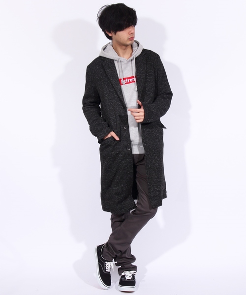 8(eight)(エイト)の「チェスターコート ニット フリース(チェスターコート・メンズ・チェック/ブラック/グレー・LARGE/X-LARGE/MEDIUM)」の4枚目の写真