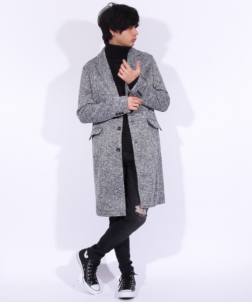 8(eight)(エイト)の「チェスターコート ニット フリース(チェスターコート・メンズ・チェック/ブラック/グレー・LARGE/X-LARGE/MEDIUM)」の6枚目の写真