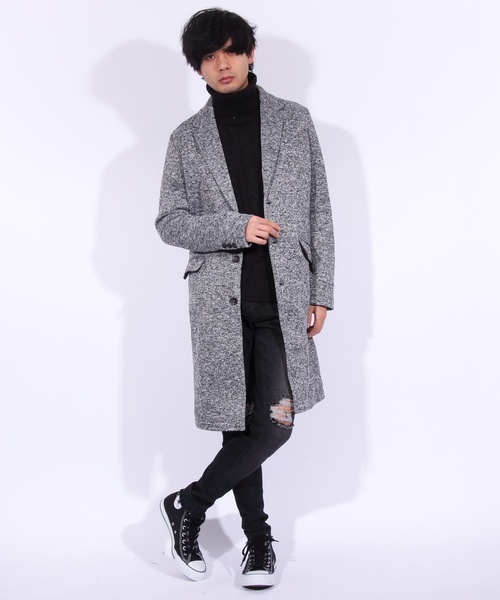 8(eight)(エイト)の「チェスターコート ニット フリース(チェスターコート・メンズ・チェック/ブラック/グレー・LARGE/X-LARGE/MEDIUM)」の7枚目の写真